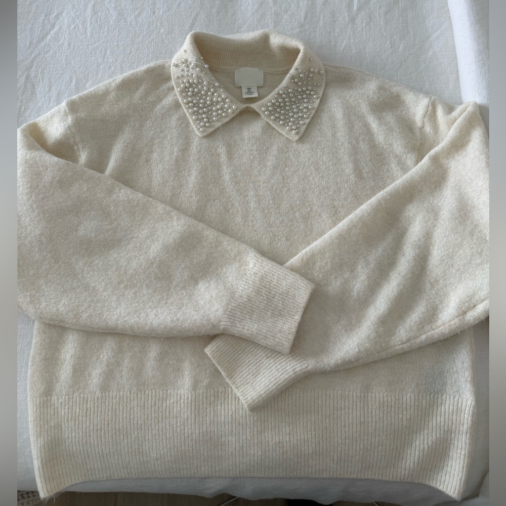 H&M Pearl Collar Sweater